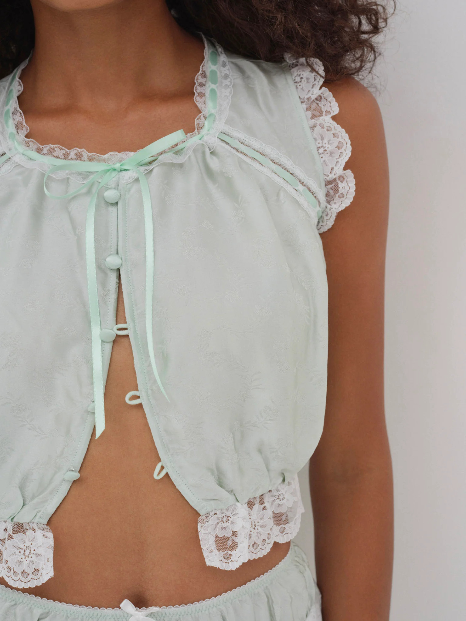 Mint Twist Jacquard Top | For Love & Lemons