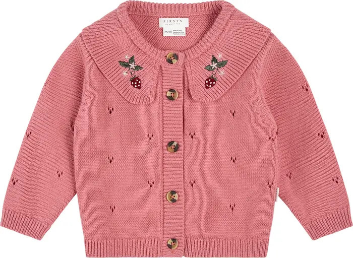 Berry Pointelle Knit Cardigan | Nordstrom