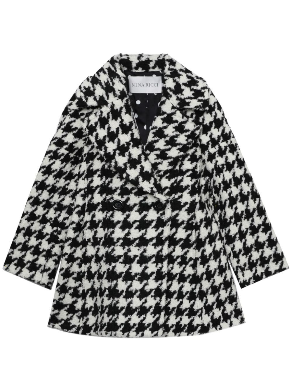 Nina Ricci houndstooth coat - Black | Farfetch Global