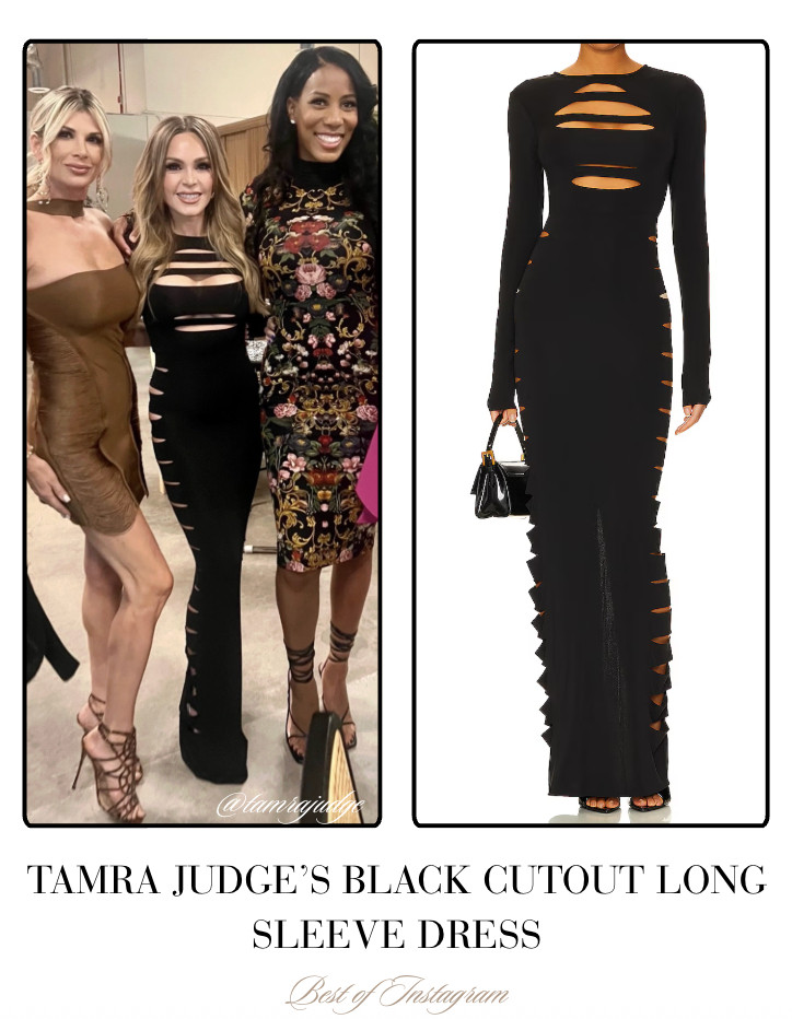 Tamra Judge's Black Cutout Long Sleeve Dress 📸= @tamrajudge 

 