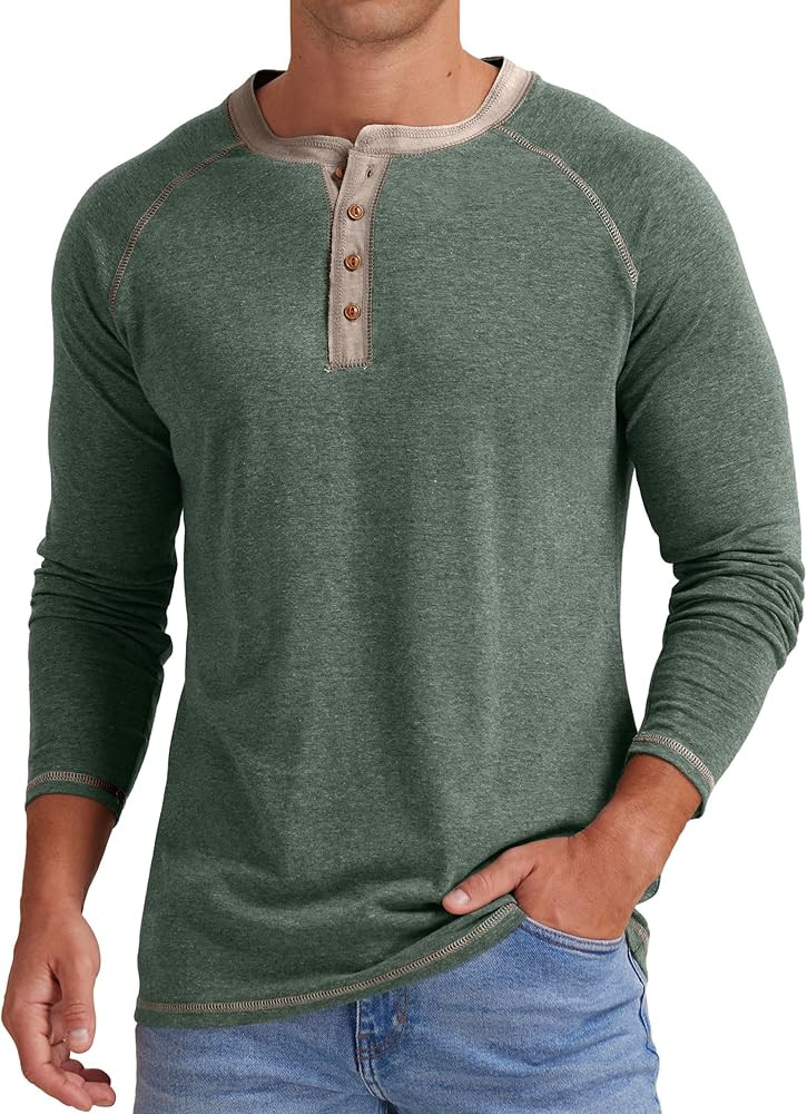 Sailwind Mens Henley Long/Short Sleeve T-Shirt Cotton Casual Shirt | Amazon (US)