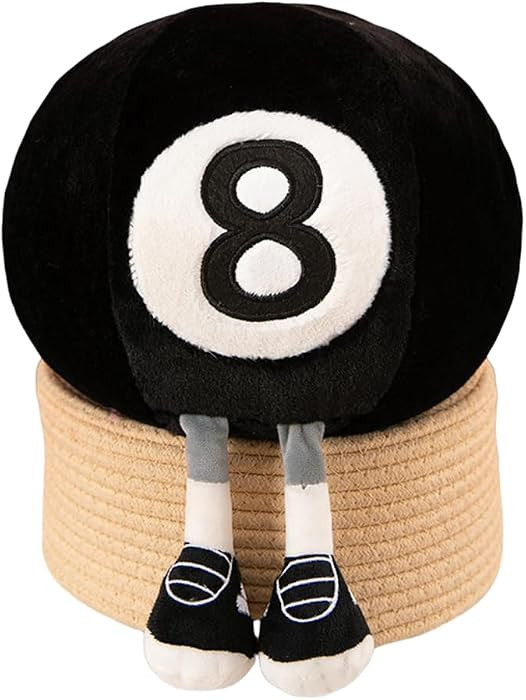 13 inch Billiards Plush Toy Pillow Soft, Round Black 8-Ball Cushion, Soft Plush Cushion for Home ... | Amazon (US)