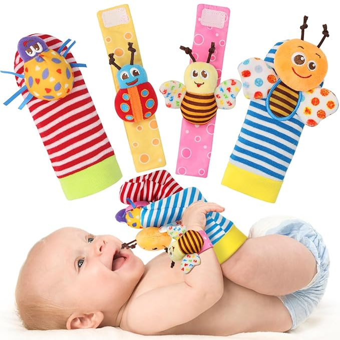 Bloobloomax Baby Rattles Toys for 0-12 Month, Infant Girl Boy Toys for Babies 3-6 Months, Newborn... | Amazon (US)