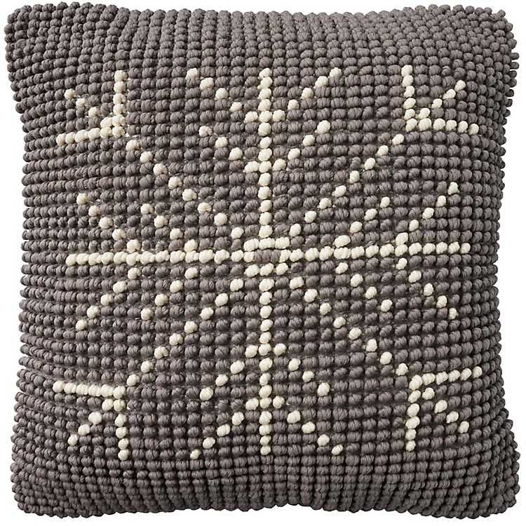 Gray Looped Snowflake Pillow | Kirkland's Home
