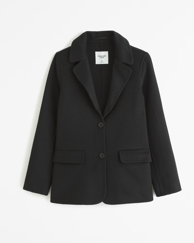 Double-Cloth Wool-Blend Blazer Coat | Abercrombie & Fitch (US)