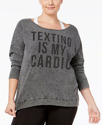 Material Girl Active Plus Size Sweatshirt, Only at Macy's | Macys (US)