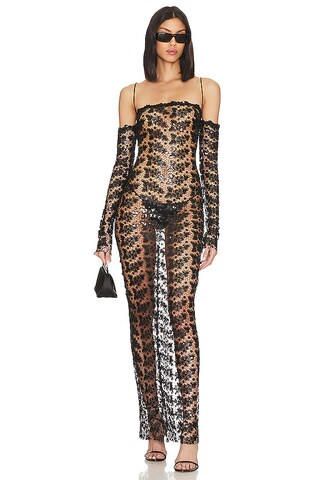The New Arrivals by Ilkyaz Ozel Moss Dress in Black Sequin Lace from Revolve.com | Revolve Clothing (Global)
