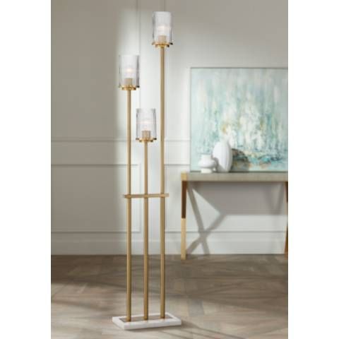 Verona 3-Light Smoked Glass Tree Floor Lamp with Marble Base | LampsPlus.com