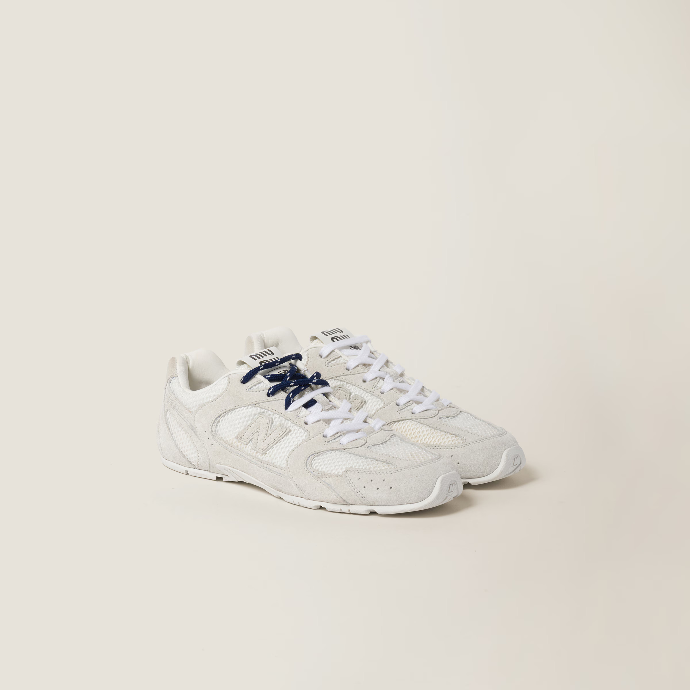 White New Balance X Miu Miu 530 Sl Suede And Mesh Sneakers | Miu Miu | Miu Miu UK
