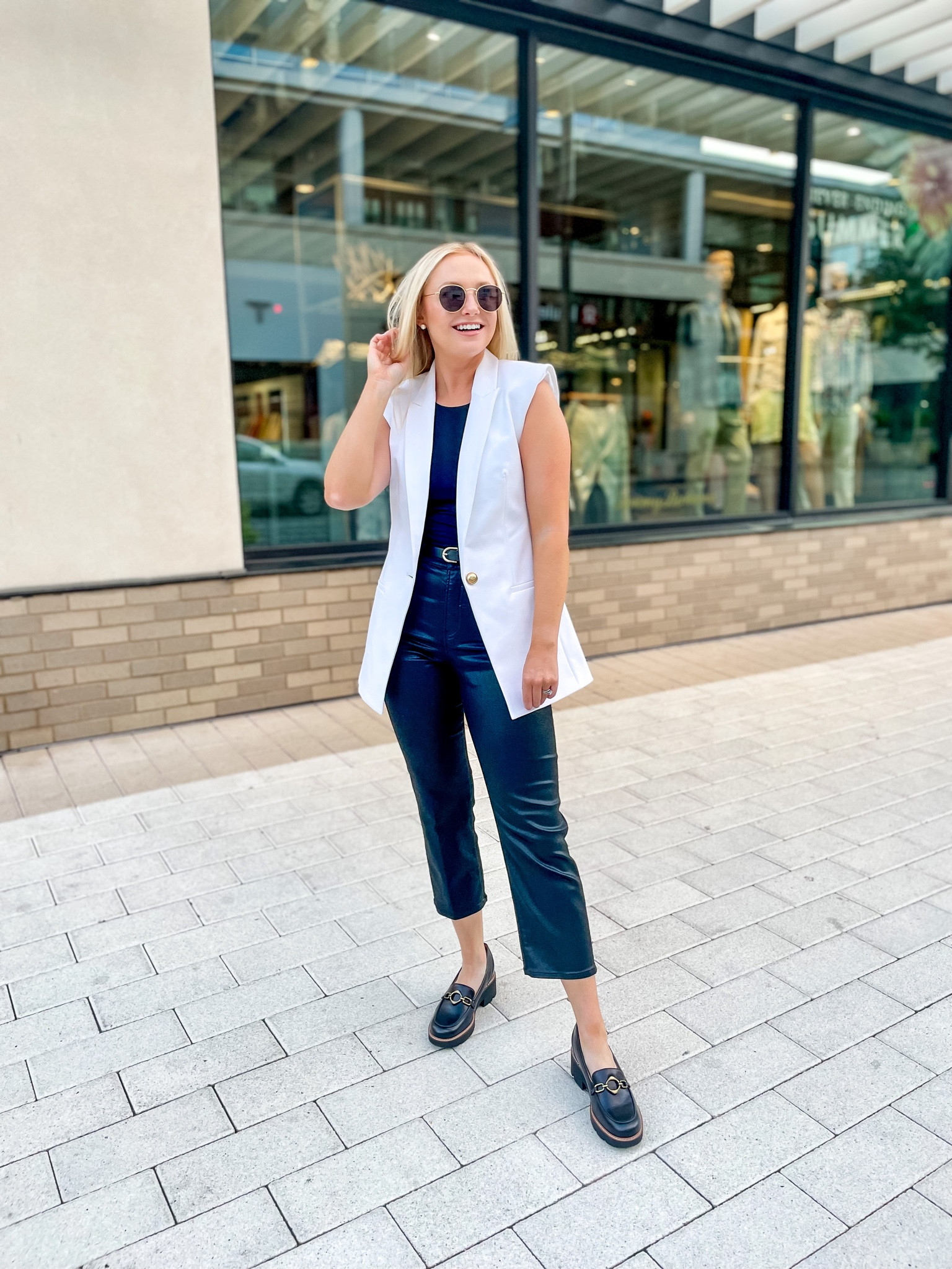 Loafers, loafer style, black loafers, faux leather pants, faux leather jeans 

#LTKunder100 #LTKstyletip #LTKSeasonal