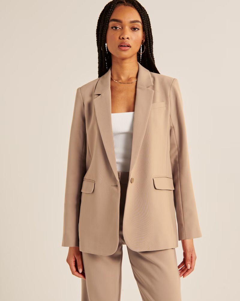 Women's Classic Suiting Blazer | Women's New Arrivals | Abercrombie.com | Abercrombie & Fitch (US)