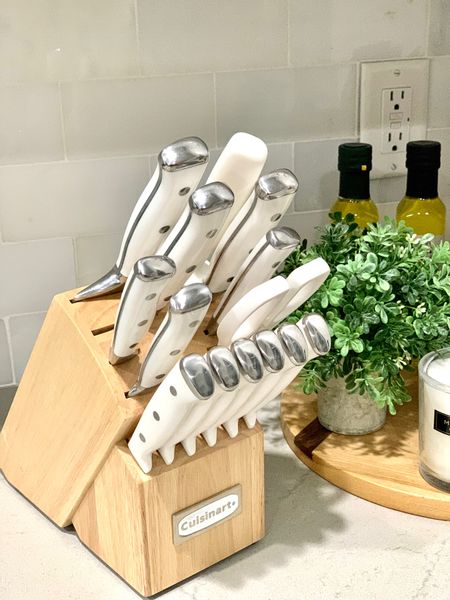 My favorite kitchen white knife set.  Kitchen home decor, amazon find 

#LTKunder100 #LTKhome #LTKfamily