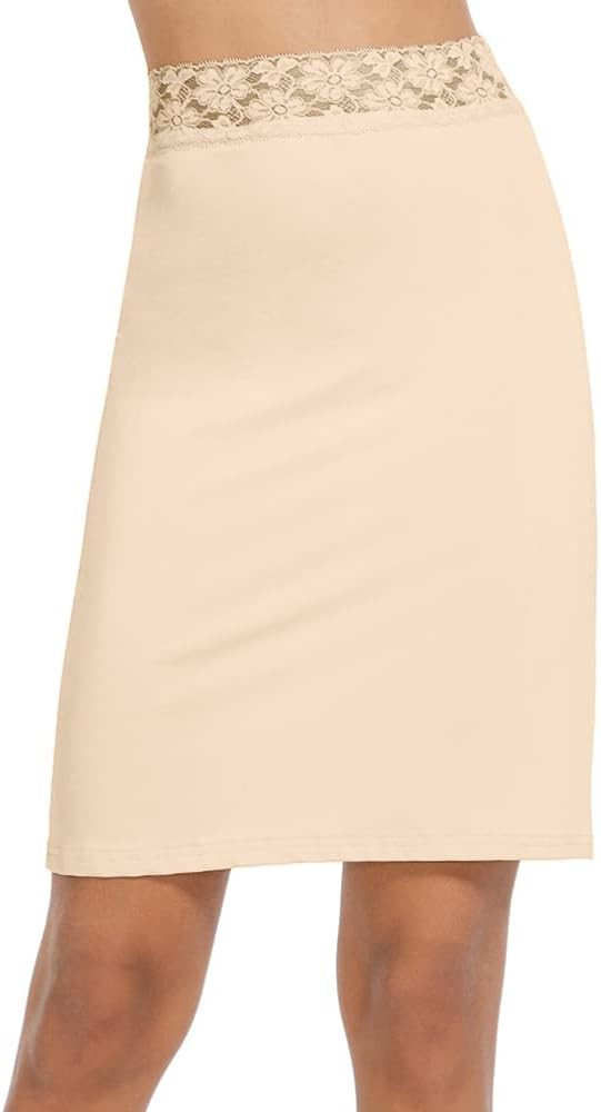 MANCYFIT Half Slips for Women Underskirt Short Mini Skirt with Floral Lace Waistband | Amazon (US)
