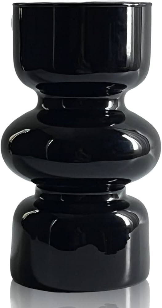 BLOFLO Black Glass Hydroponic Vase, 7Inches Glass Vase for Flower, Modern Geometric Three-Layer F... | Amazon (US)
