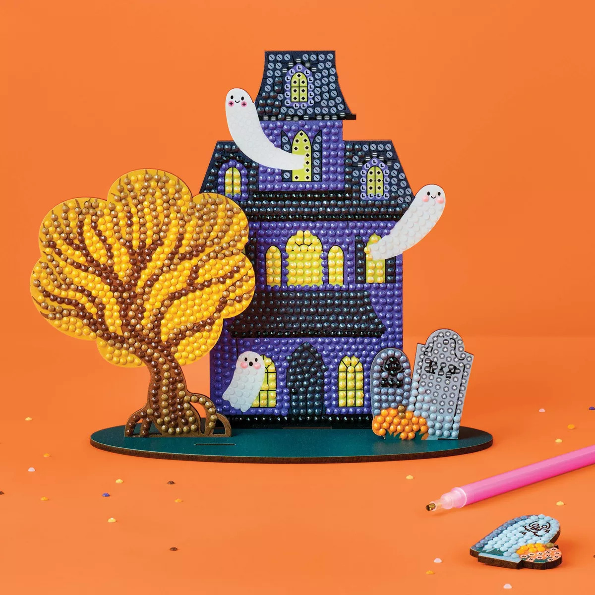 Halloween Craft Glow Haunted House Gem Art Scene Kit - Mondo Llama™ | Target