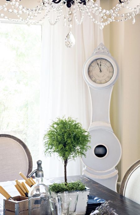 This Mora clock was from Target.  It started out brown but it’s amazing what a coat of pain can do!  I loved it but once I got my antique Mora clock I moved this one out to the back porch.

#swedishantiques #gustavian #diningroom #frenchdecor #interior #homedecor #homestyle #homedesign #affordabledecor #targetfinds 

#LTKFind #LTKstyletip #LTKhome