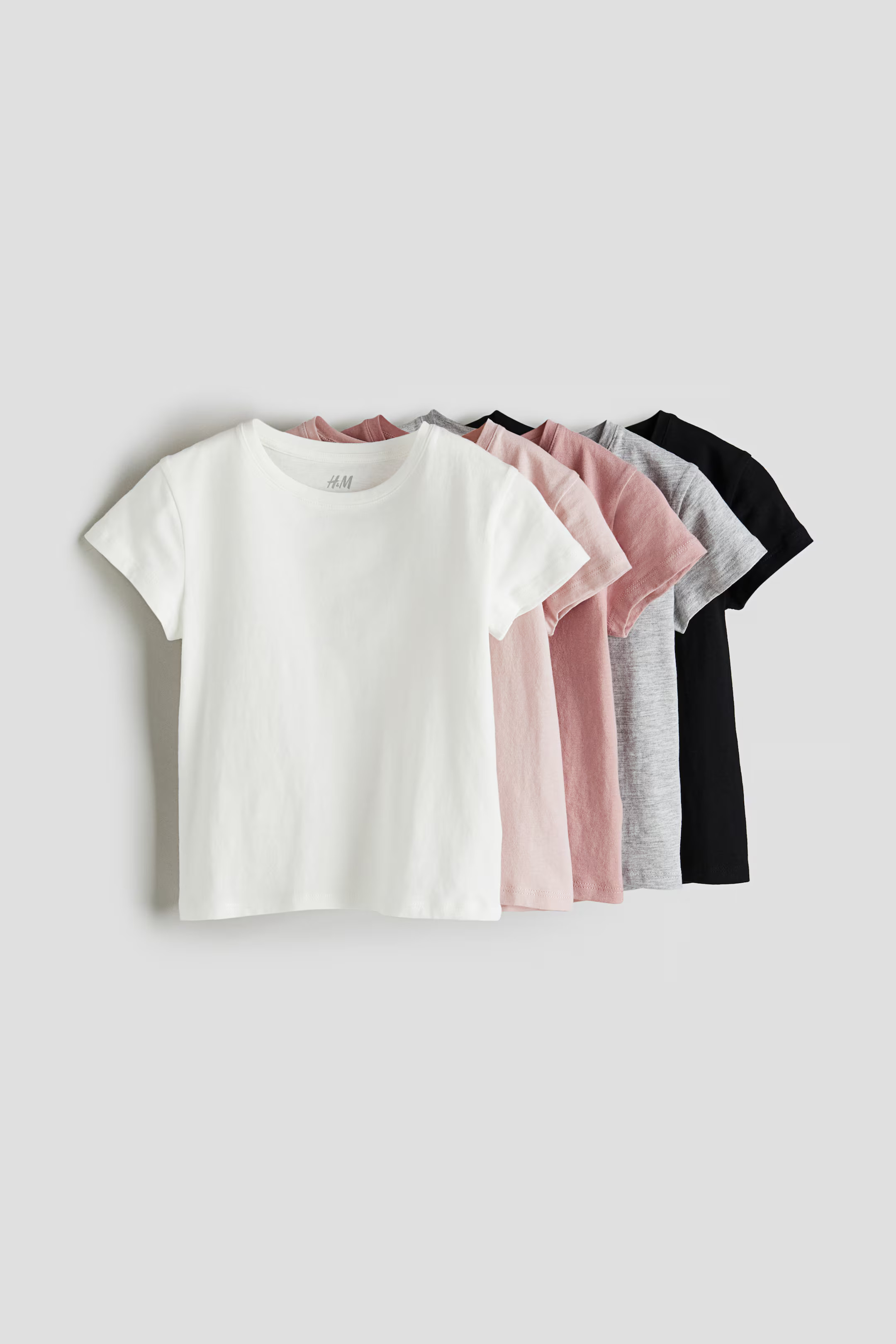 5-pack Cotton T-shirts - Light pink/dusty pink - Kids | H&M US | H&M (US + CA)