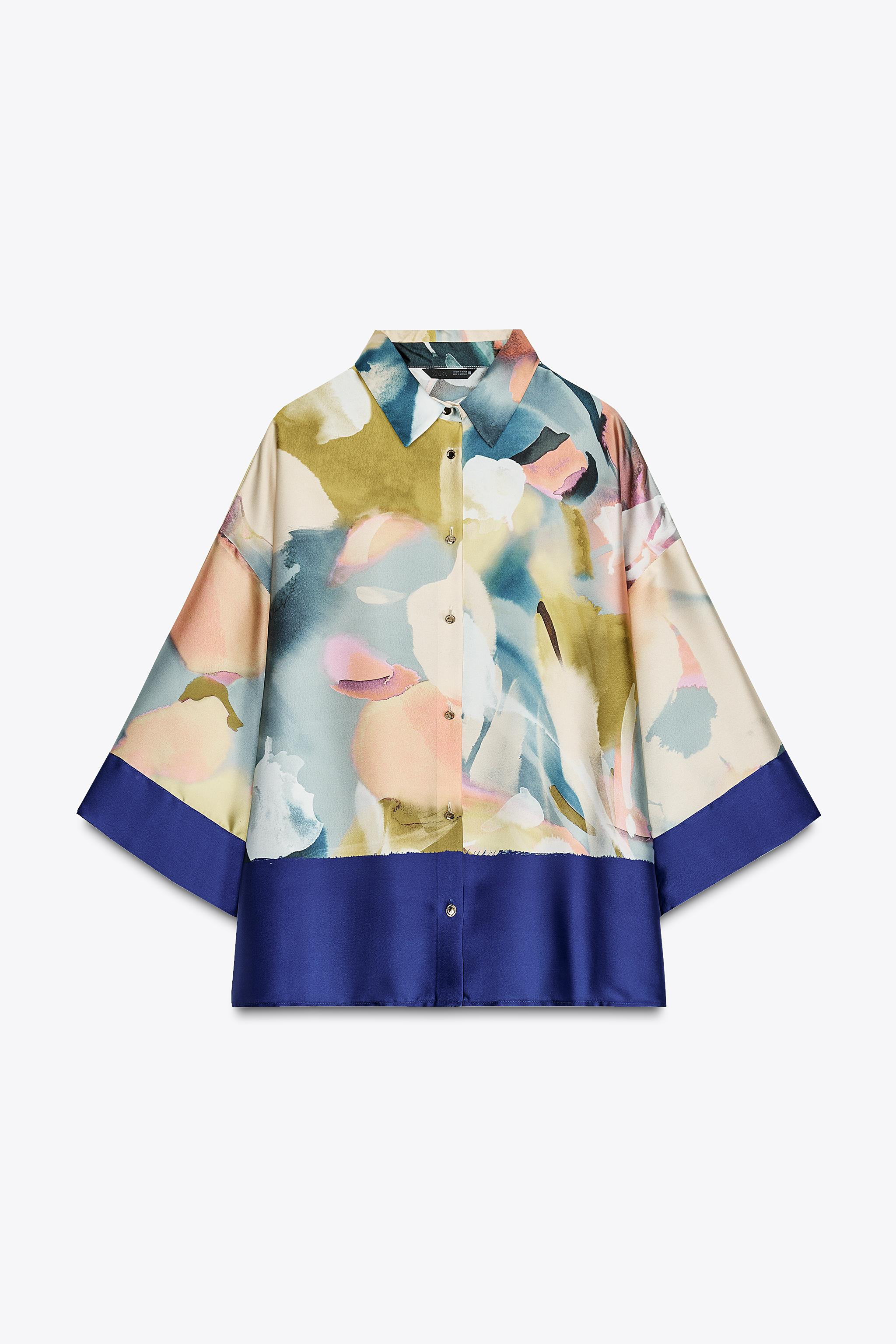 PRINTED SATIN SHIRT | Zara US