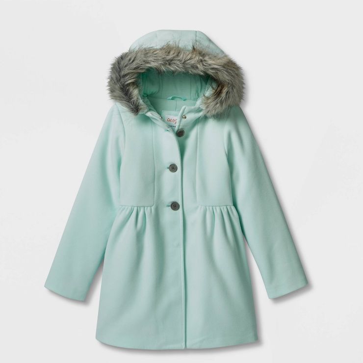 Girls' Faux Fur Lined Hooded Jacket - Cat & Jack™ | Target