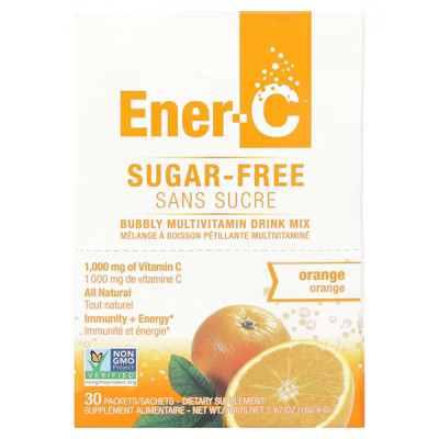 Ener-C Bubbly Multivitamin Drink Mix, Sugar Free, Orange, 1,000 mg, 30 Packets, 0.2 oz (5.35 g) Each | Target