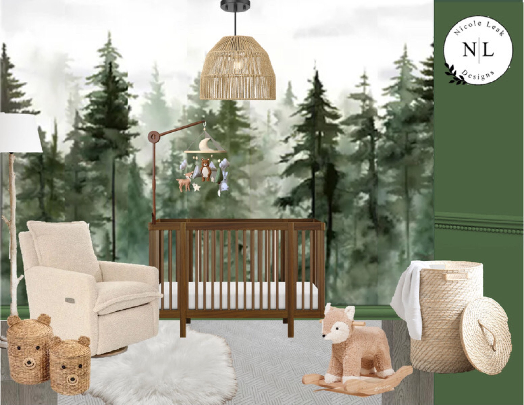 Forest themed Nursery #nurserydesign #nursery #potterbarn #potterybarnbaby #mural 

#LTKbaby #LTKhome #LTKkids