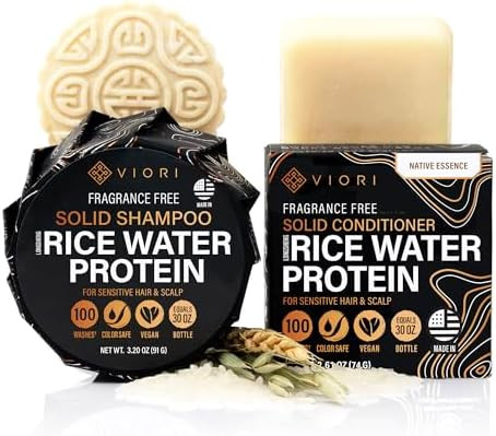 Viori Native Essence Shampoo and Conditioner Bar Set Made with Rice Water - Handcrafted Sulfate F... | Amazon (US)