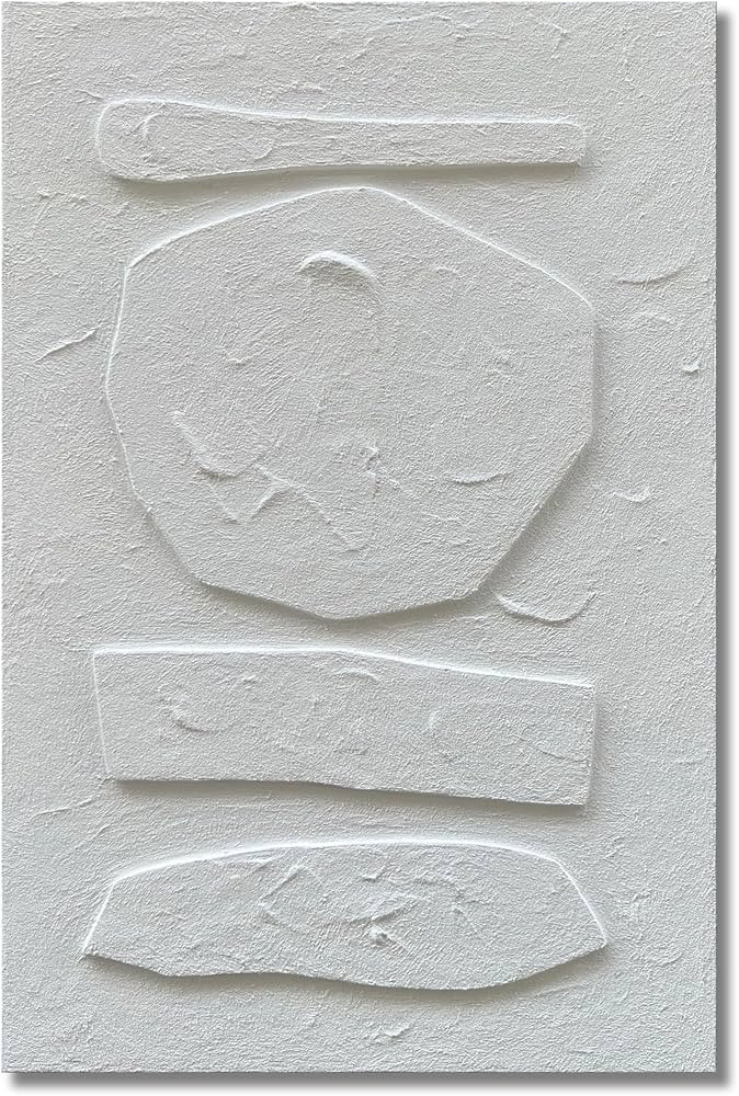 Limiyer Art 24x36 inch abstract art oil painting with white three-dimensional texture, in a moder... | Amazon (US)