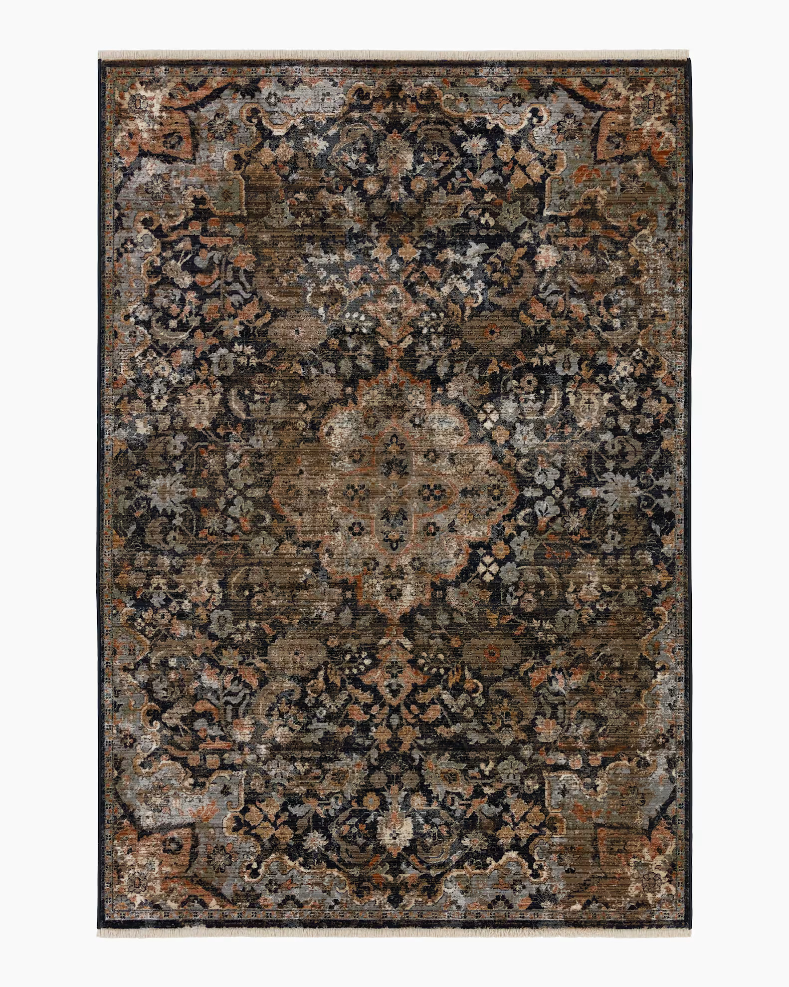 Sari Performance Rug in Navy/Rust | Quince