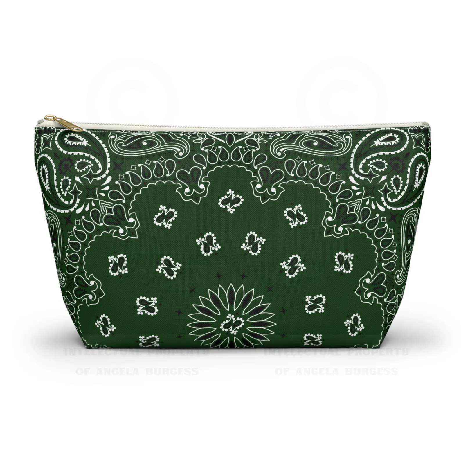 Forest Green Bandana Jewelry Pouch - Make up or Mahjong Tile Bag, Coastal Cowgirl | Etsy (Global)