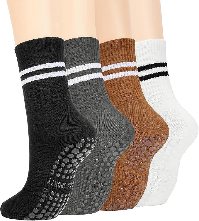 American Trends Pilates Socks with Grips for Women Yoga Socks Barre Socks Non Slip Socks | Amazon (US)