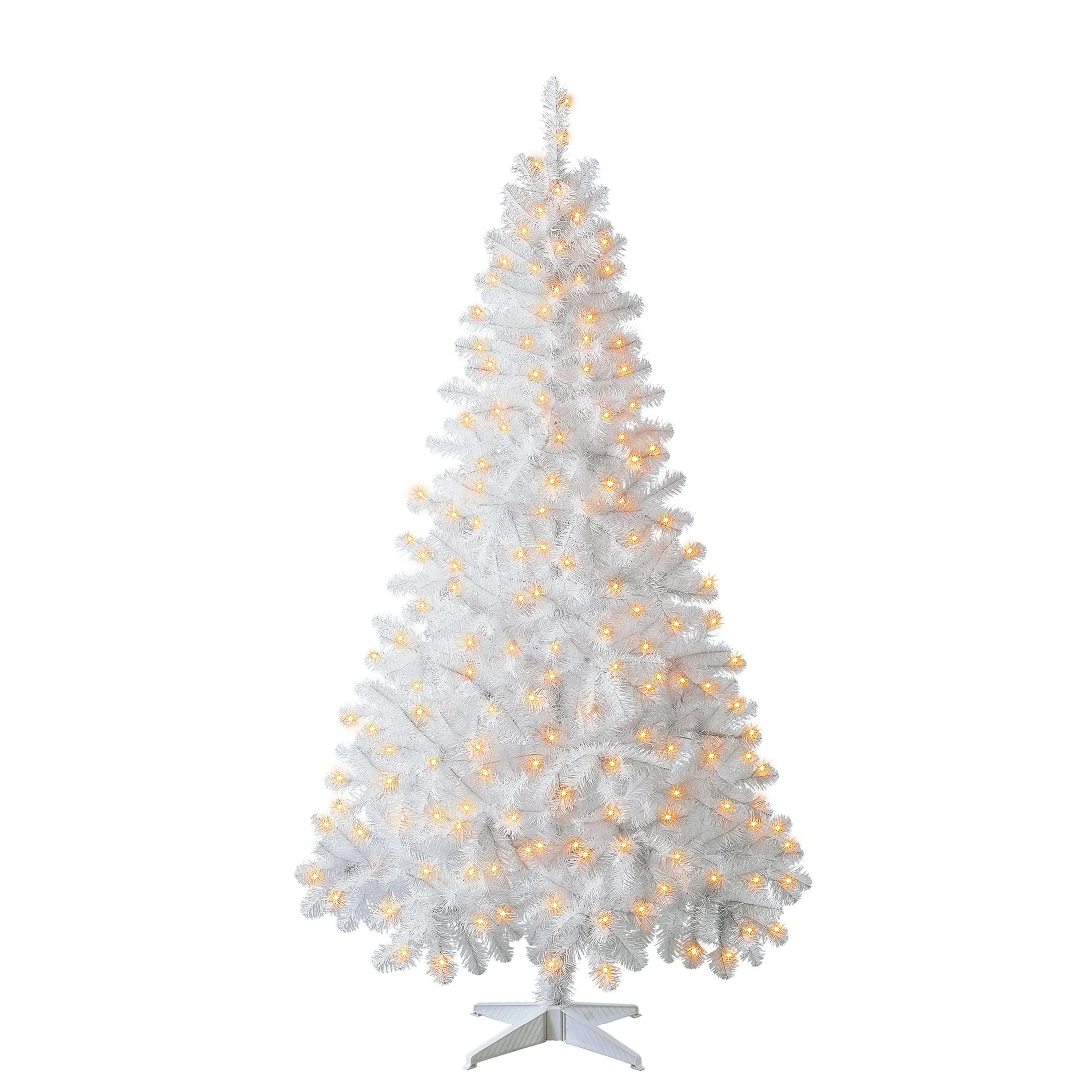Holiday Time Prelit 300 Clear Incandescent Lights, Madison Pine White Artificial Christmas Tree, ... | Walmart (US)