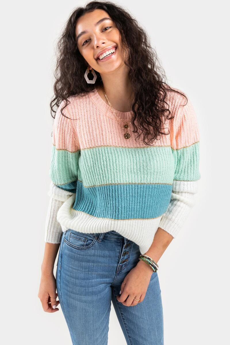 Melaniie Knit Striped Sweater | Francesca’s Collections