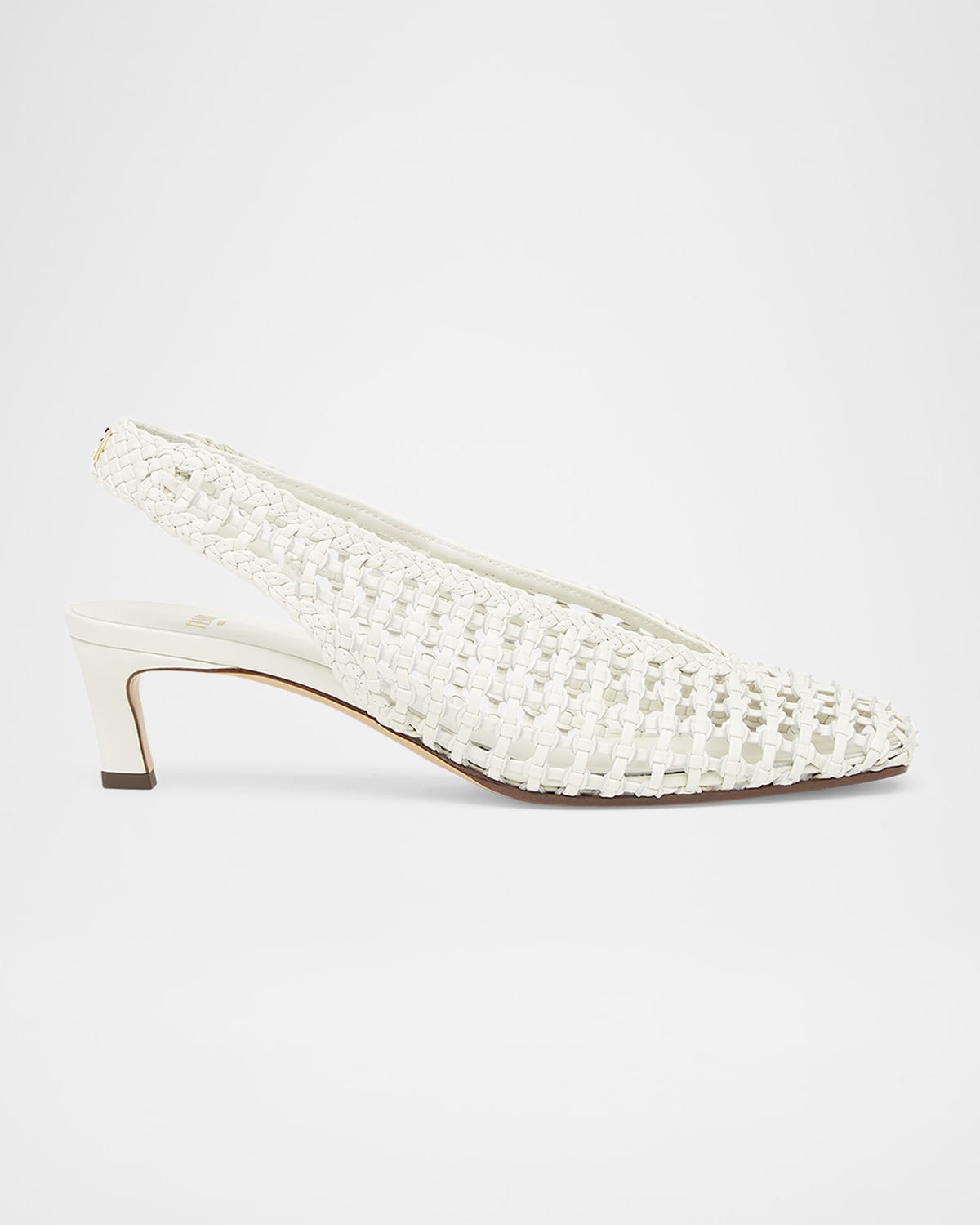 Woven Leather Kitten-Heel Slingback Pumps | Neiman Marcus
