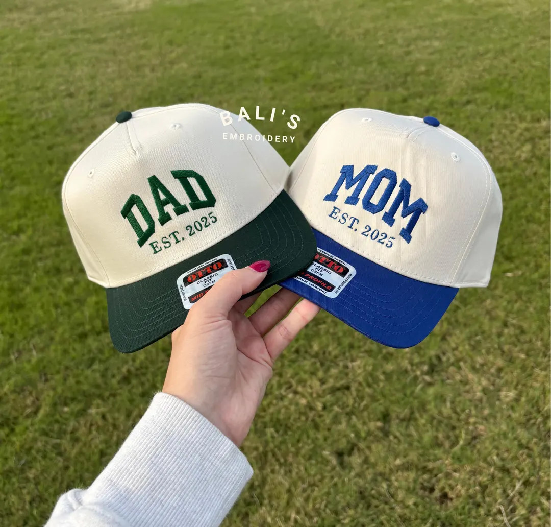 Custom Embroidered Hat, Personalized Date Matching Vintage Baseball Trucker Hat Gift for New Dad ... | Etsy (US)