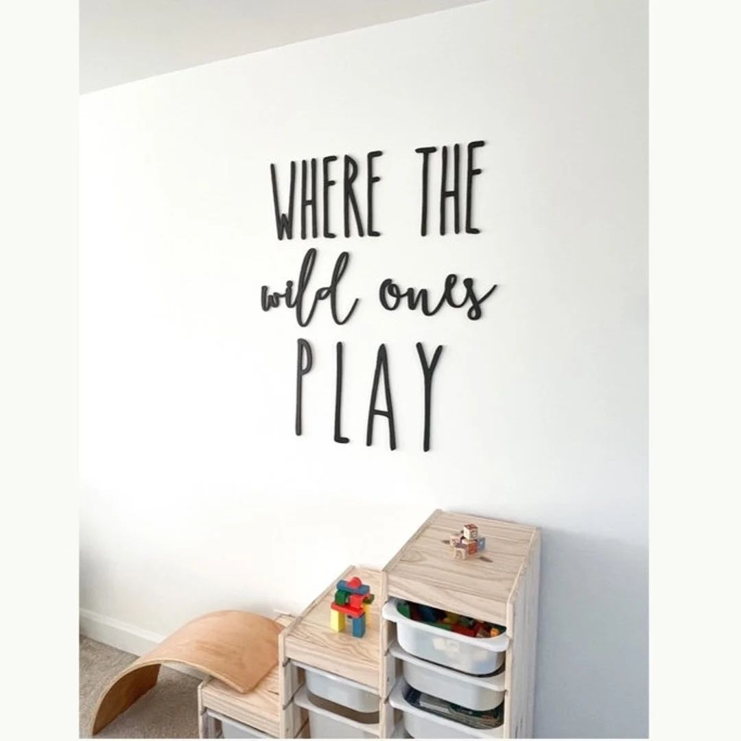 Where the wild ones play sign | Playroom wall decor | Play room wall cut out sign | Where the wil... | Etsy (US)