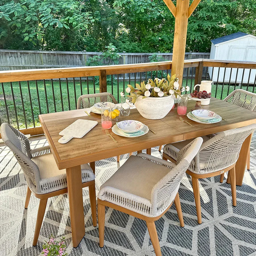 PURPLE LEAF 7/9/11 Pieces Patio Dining Set with Sunbrella Cushions All-Weather Wicker Patio Table... | Purple Leaf