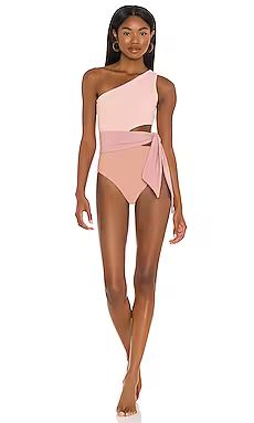 BEACH RIOT X REVOLVE Carlie One Piece in Blush Color Block from Revolve.com | Revolve Clothing (Global)
