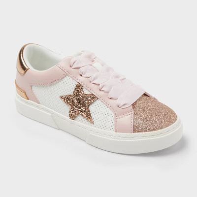 Kids' Kaitlyn Court Sneakers - art class™ Pink 5: Lace-Up, Non-Marking Sole, Low Top, Round Toe | Target