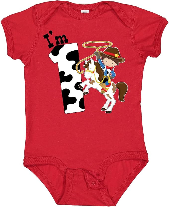 inktastic I'm One-cowboy Riding Horse Birthday Baby Bodysuit | Amazon (US)