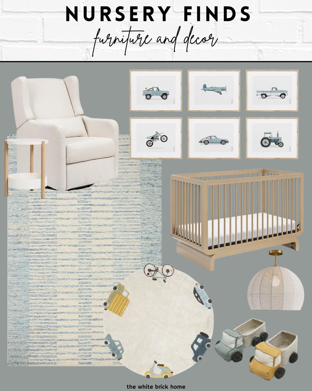 I love this set of wall art for a nursery or boys bedroom! They would be cute above a bed or dresser! 

Nursery, blue, blue nursery, nursery decor, car nursery, truck nursery, nursery rug, blue rug. Nursery decor, nursery lighting, nursery wall art, nursery crib, wood crib, nursery glider, nursery rocker, nursery ideas, nursery decor, nursery finds, home decor, toddler boy, baby boy, toddler boy room, baby boy room, home ideas, nursery finds, boys room, boys bedroom, truck bedroom, Amazon, Wayfair, Etsy, target 

#LTKBaby #LTKHome #LTKKids