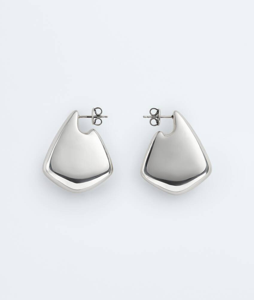 Women's Small Fin Earrings in Silver | Bottega Veneta US | Bottega Veneta