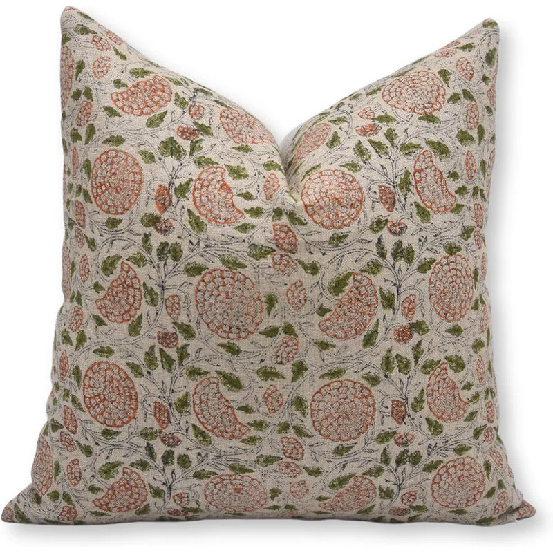 Floral Linen Indoor/Outdoor Pillow Cover | Wayfair North America