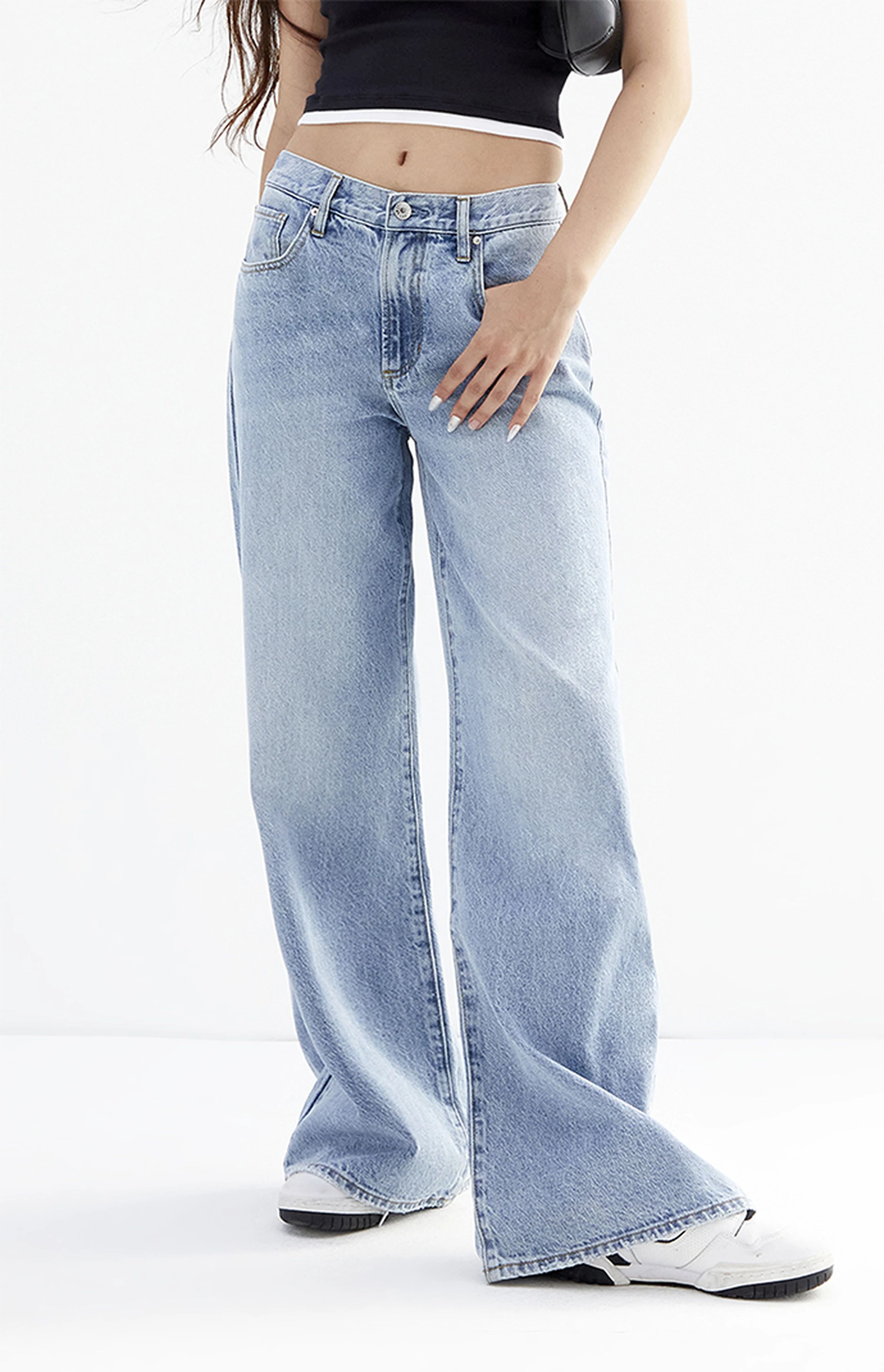 PacSun Lena Light Indigo Low Rise Super Baggy Jeans | PacSun