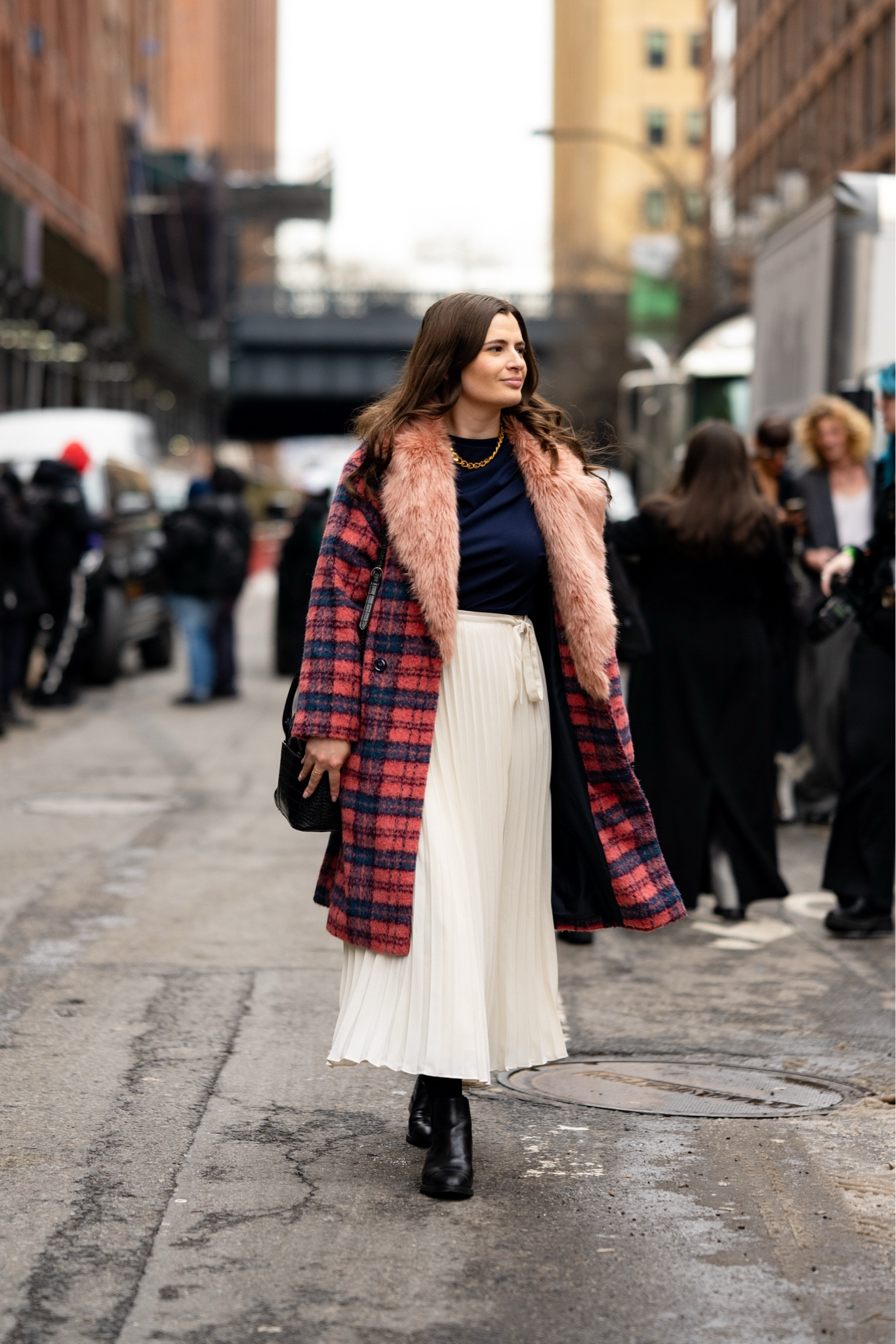 One of my favorite looks I wore for New York fashion week this year! I paired a plaid coat with a pleated skirt and Chelsea boots  

#LTKStyleTip #LTKFindsUnder50 #LTKFindsUnder100