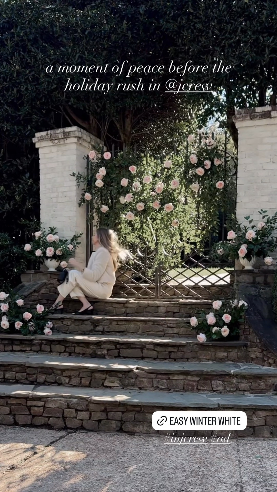 Stopping to smell the roses with J.Crew! Love their cashmere, chic staples like this fur lady jacket and they also have the prettiest pieces if you’re feeling fancy. @jcrew #injcrew #ad 

#LTKSeasonal #LTKStyleTip #LTKHoliday