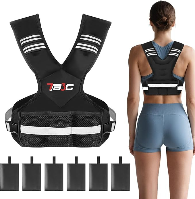 Adjustable Weighted Vest for Men and Women,04-10lb/11-20lb/20-32lb Vest with 6 Ironsand Weights f... | Amazon (US)
