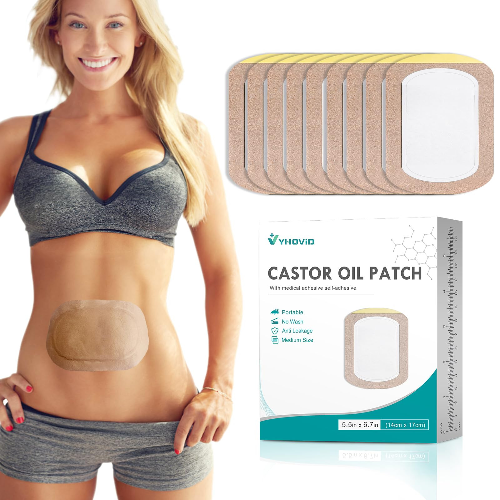 20Pcs Castor Oil Pack Wrap, Organic Cotton Castor Oil Pack, Disposable Castor Oil Patches, Portab... | Amazon (US)