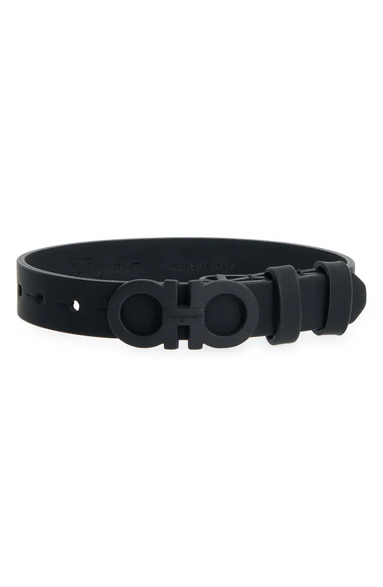 Salvatore Ferragamo Men's Double Gancio Leather Bracelet | Nordstrom | Nordstrom
