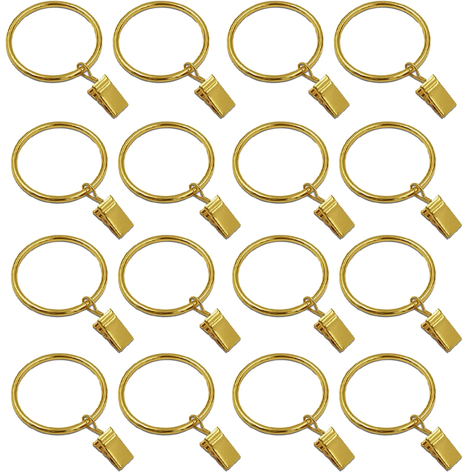 16 Pack Curtain Rings with Clips, Window Clip Rings Curtain Hooks Hangers Clip Rings for Hanging ... | Amazon (US)