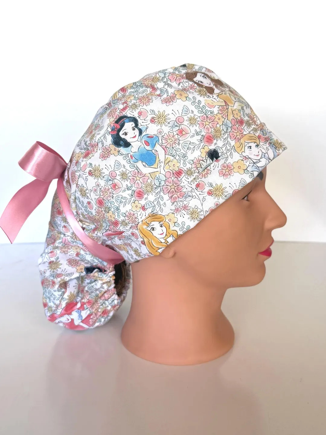 Princess Print Ponytail Scrub Cap, Women's Floral Cotton Scrub Hat | Etsy (US)